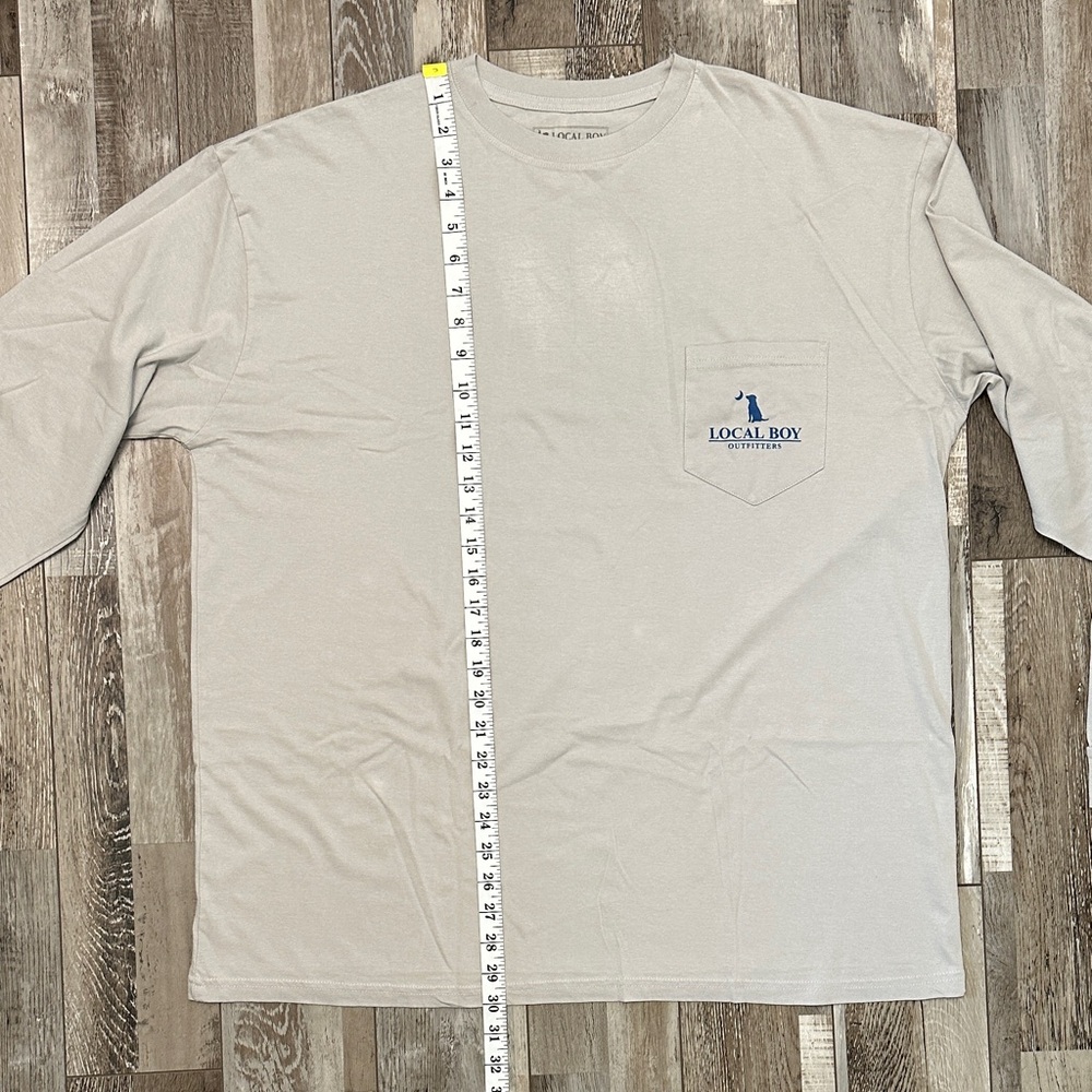 Local Boy Outfitters Long Sleeve Pocket Tee in Light Gray-Fish. NWOT! - Picture 5 of 7